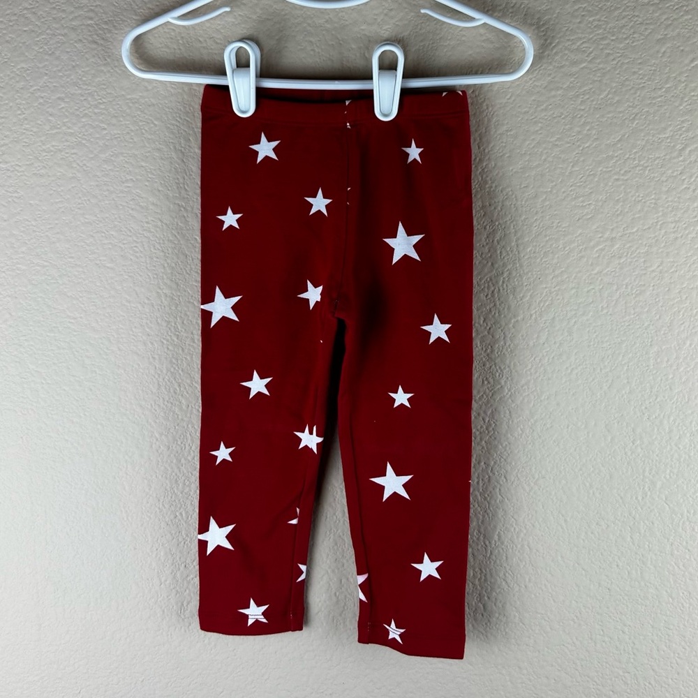 3/$10 Old Navy Red Leggings with White Stars Sz 2T